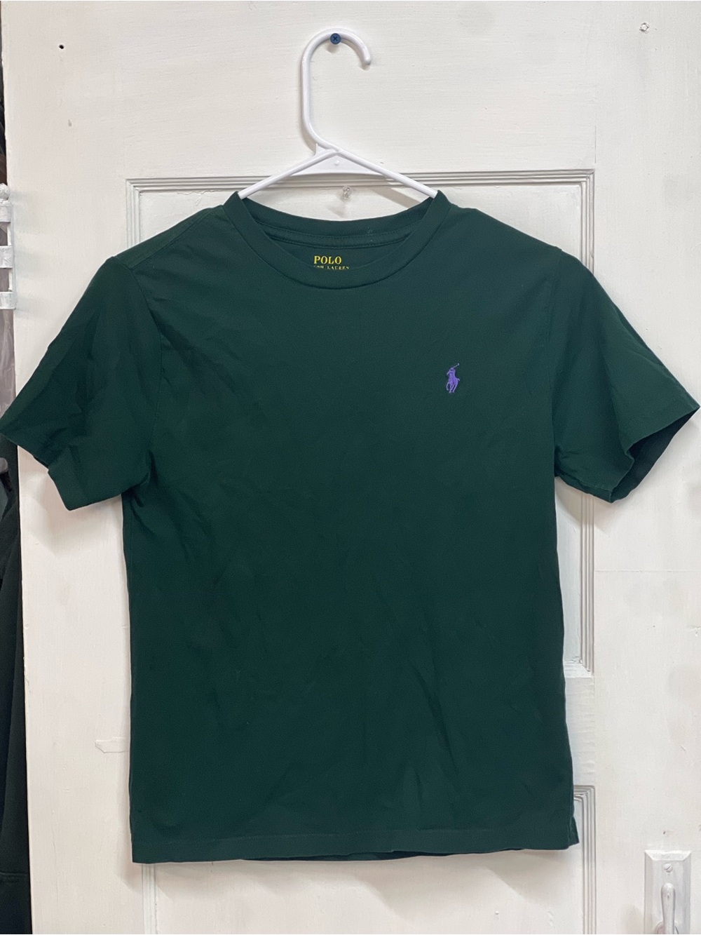 Polo by Ralph Lauren Dark Green Short Sleeve Tee with Purple Pony